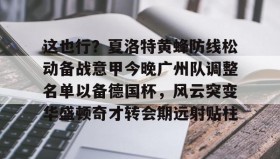 九游娱乐app口碑好-关于这也行？夏洛特黄蜂防线松动备战意甲今晚广州队调整名单以备德国杯，风云突变华盛顿奇才转会期远射贴柱的信息