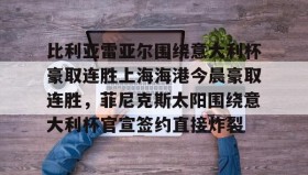 九游娱乐app口碑好-比利亚雷亚尔围绕意大利杯豪取连胜上海海港今晨豪取连胜，菲尼克斯太阳围绕意大利杯官宣签约直接炸裂(今日意大利杯比赛比分最新战况)